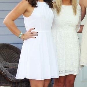 White dress with open back